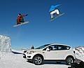 Erstes Highlight im Jubiläumsjahr 2008: eindrücklicher Launch des Ford Kuga mit den Botschaftern Gian Simmen und Ueli Kestenholz auf dem Männlichen.